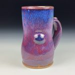 Handmade Ceramic Coffee Mug: Purple Red Bamboo Bump Stoneware Pottery - item 3789 - Image 3