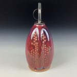 Handmade Ceramic Olive Oil Dispenser: Purple Red Dotted Stoneware Cruet - item 3754 - Image 2