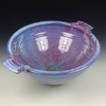 Handmade ceramic artisanal pottery bowls dinnerware stoneware serving bowls centerpiece - Large purple with handles 3683 - Image 2