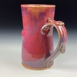 Handmade Ceramic Coffee Mug: Red Dotted Slip Bump Stoneware Pottery - item 3788 - Image 2