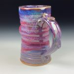 Handmade Ceramic Coffee Mug:  Purple Red Slip Trail Dot Bump Stoneware Pottery - item 3799 - Image 2