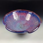 Handmade ceramic artisanal pottery bowls dinnerware stoneware serving bowls centerpiece - Medium purple scalloped rim serving bowl 3832 - Image 2