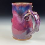 Handmade Ceramic Coffee Mug: Purple Red Bamboo Bump Stoneware Pottery - item 3790 - Image 2