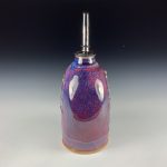 Handmade Ceramic Olive Oil Dispenser: Purple Red Dotted Stoneware Cruet - item 3842 - Image 2