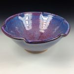 Handmade ceramic artisanal pottery bowls dinnerware stoneware serving bowls centerpiece - Medium purple scalloped rim serving bowl 3675 - Image 2
