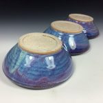 Handmade ceramic artisanal pottery bowls dinnerware stoneware serving bowls - Purple tri-bowl 3688 - Image 3