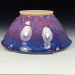 Handmade ceramic artisanal pottery bowls dinnerware stoneware serving bowls centerpiece - Medium purple scalloped rim serving bowl 3675 - Image 3