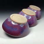 Handmade ceramic artisanal pottery bowls dinnerware stoneware serving bowls - Purple tri-bowl 3819 - Image 3