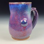 Handmade Ceramic Coffee Mug: Purple Red Bamboo Slip Bump Stoneware Pottery- item 3780 - Image 3
