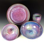 Handmade ceramic artisanal pottery dinnerware stoneware single plate setting - Purple item 3894 - Image 3
