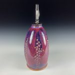 Handmade Ceramic Olive Oil Dispenser: Purple Red Dotted Stoneware Cruet - item 3843 - Image 3