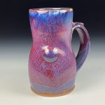 Handmade Ceramic Coffee Mug: Purple Red Bamboo Bump Stoneware Pottery - item 3791 - Image 3