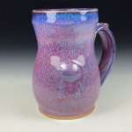 Handmade Stoneware Coffee Mug: Purple Red Bamboo Slip Bump, Twisted - item 3767 - Image 3
