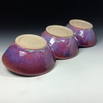 Handmade ceramic artisanal pottery bowls dinnerware stoneware serving bowls - Purple tri-bowl 3817 - Image 3