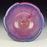 Handmade ceramic artisanal pottery bowls dinnerware stoneware serving bowls centerpiece - Medium purple scalloped rim serving bowl 3677 - Image 2