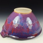 Handmade ceramic artisanal pottery bowls dinnerware stoneware serving bowls centerpiece - Large purple with handles 3687 - Image 3