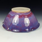 Handmade ceramic artisanal pottery bowls dinnerware stoneware serving bowls centerpiece - Medium purple scalloped rim serving bowl 3677 - Image 3