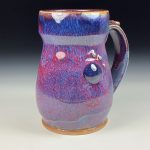 Handmade Ceramic Coffee Mug: Purple Red Bamboo Slip Bump Stoneware Pottery 3785 - Image 3