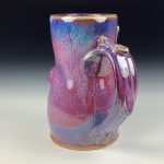 Handmade Ceramic Coffee Mug: Purple Red Bamboo Bump Stoneware Pottery - item 3791 - Image 2