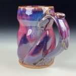 Handmade Stoneware Coffee Mug: Purple Glaze, Bump - item 3771 - Image 2