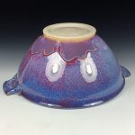 Handmade ceramic artisanal pottery bowls dinnerware stoneware serving bowls centerpiece - Large purple with handles 3683 - Image 3