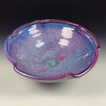 Handmade ceramic artisanal pottery bowls dinnerware stoneware serving bowls centerpiece - Medium purple scalloped rim serving bowl 3831 - Image 2