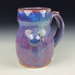 Handmade Stoneware Coffee Mug: Purple Red Glaze, Bamboo Bump Pottery Tea Mug - item 3760 - Image 3