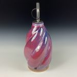 Handmade Ceramic Olive Oil Dispenser: Purple Red Twisty Stoneware Cruet - item 3741 - Image 2