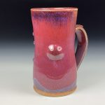 Handmade Ceramic Coffee Mug: Red Dotted Slip Bump Stoneware Pottery - item 3788 - Image 3