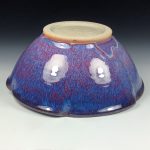 Handmade ceramic artisanal pottery bowls dinnerware stoneware serving bowls centerpiece - Medium purple scalloped rim serving bowl 3676 - Image 3
