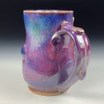 Handmade Ceramic Coffee Mug: Purple Red Bamboo Slip Bump Stoneware Pottery- item 3780 - Image 2