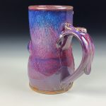 Handmade Ceramic Coffee Mug: Purple Red Bamboo Bump Stoneware Pottery - item 3789 - Image 2