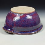 Handmade Ceramic Stoneware Spiral Deep Spoon Rest - Purple Red Glaze with Dotted Rim - item 3867 - Image 3