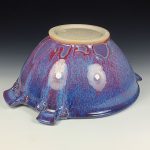 Handmade ceramic artisanal pottery bowls dinnerware stoneware serving bowls centerpiece - Large purple with handles 3684 - Image 3