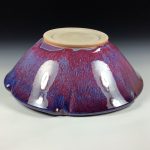 Handmade ceramic artisanal pottery bowls dinnerware stoneware serving bowls centerpiece - Medium purple scalloped rim serving bowl 3832 - Image 3