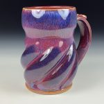 Handmade Ceramic Coffee Mug: Purple Red Twisted Stoneware Pottery- item 3779 - Image 3