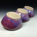 Handmade ceramic artisanal pottery bowls dinnerware stoneware serving bowls - Purple tri-bowl 3818 - Image 3