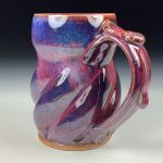 Handmade Ceramic Coffee Mug: Purple Red Twisted Stoneware Pottery- item 3779 - Image 2