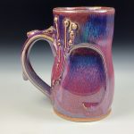 Handmade Ceramic Coffee Mug: Purple Red Bamboo Bump Stoneware Pottery - item 3790