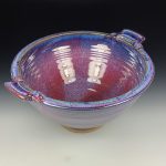 Handmade ceramic artisanal pottery bowls dinnerware stoneware serving bowls centerpiece - Large purple with handles 3686 - Image 2