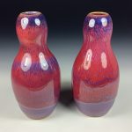 Decorative pottery vases rustic clay vases artistic luxury handmade vases artistic centerpieces dinnerware stoneware - Red - item vase bottle set of two - item 3846