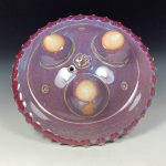 Handmade stoneware art abstract ceramic sculptures pottery decoration UFO - Red wheel thrown enclosed form altered sculpture - item 3822 - Image 3