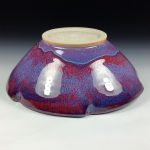 Handmade ceramic artisanal pottery bowls dinnerware stoneware serving bowls centerpiece - Medium purple scalloped rim serving bowl 3831 - Image 3