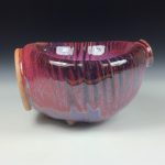 Handmade ceramic stoneware pottery dinnerware bottle - red purple pink sculpture 3674 - Image 4