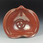 Handmade  Ceramic Heart-Shaped Bowl - Iron Red Glaze  - item 3529 - Image 2