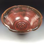 Handmade ceramic artisanal pottery bowls dinnerware stoneware serving bowls centerpiece - Iron red - item 3558 - Image 3