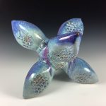 Handmade stoneware art abstract ceramic sculptures pottery decoration - Purple jack - item 1002 - Image 6