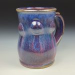 Handmade Stoneware Coffee Mug: Dark Purple Glaze Bump Pottery Tea Mug - item 3472 - Image 3