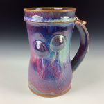 Handmade Stoneware Coffee Mug: Purple Red Glaze Bump Pottery Tea Mug - item 3236