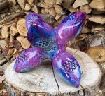 Handmade stoneware art abstract ceramic sculptures pottery decoration - Purple jack - item 1002 - Image 4